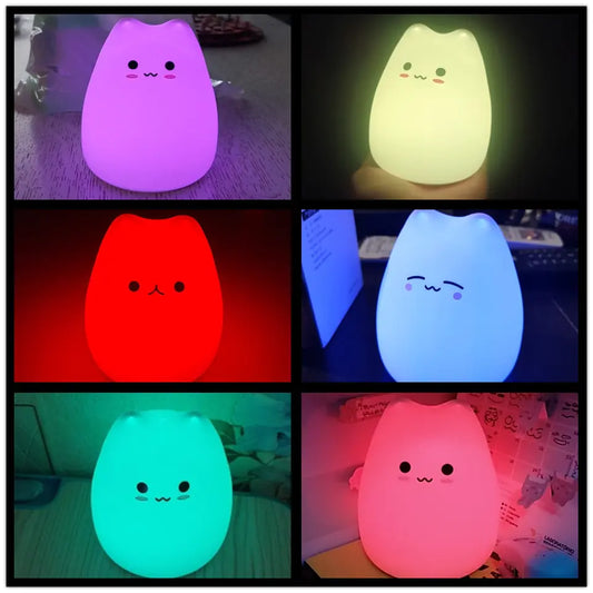 Cute Kawaii Cat Kid's Night Light